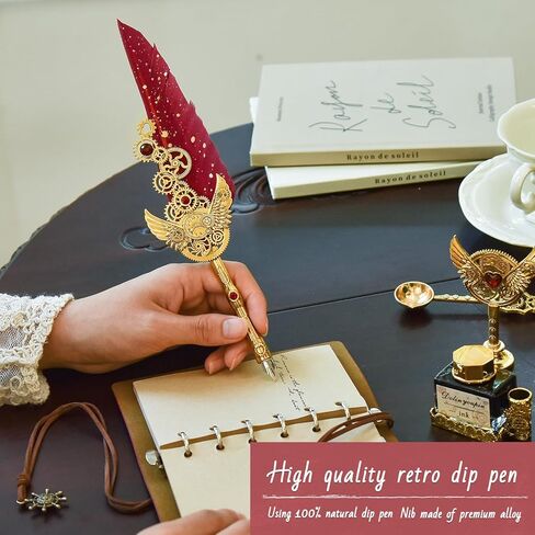 مجموعة خط هيثرون من أقلام خشبية وجذع زجاجية مع 6 سنون و5 زجاجات الحبر in Kuwait