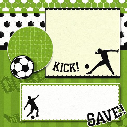 Whaline 24 Sheet Soccer Pattern Paper 30 x 30cm Soccer Ball Field Scrapbook Paper Double-Sided Sport Decorative Craft Paper Folded Flat for DIY Background Card Making Junk Journal Supplies, 12 Design in Saudi Arabia