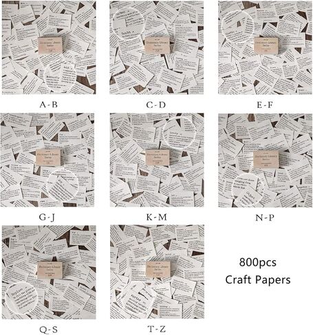 Agwut 800 Pcs Vintage Tiny Dictionary Decorative Craft Papers Mini Portable Dictionary Scrapbook Paper for Planners Collage Album in Kuwait