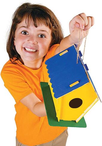 يتوكمس مجموعة بيوت طيور خشبية غير مكتملة للاطفال لبناء وتلوين بيت الطيور والحرف اليدوية والفنون والحرف اليدوية، مجموعة تغذية الطيور للبنات والاولاد الصغار من قطعتين in Kuwait