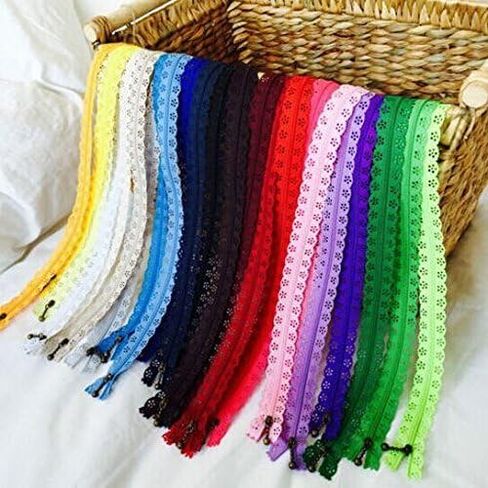 YEQIN Random Color 20pcs/lot 30cm 12 inch DIY Nylon Zippers lace Nylon Finish Zipper for Sewing Wedding Dress in Kuwait
