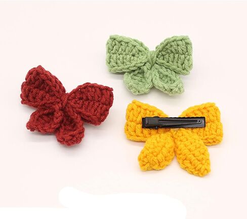 أحدث مجموعة كروشيه للمبتدئين لعام 2023 من هوريور - 4 قطع مشابك شعر مصنوعة يدويًا مع دروس فيديو خطوة بخطوة لمشابك الشعر للحياكة والحياكة (بيج/برتقالي) in Kuwait