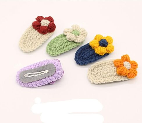 أحدث مجموعة كروشيه للمبتدئين لعام 2023 من هوريور - 4 قطع مشابك شعر مصنوعة يدويًا مع دروس فيديو خطوة بخطوة لمشابك الشعر للحياكة والحياكة (بيج/برتقالي) in Kuwait