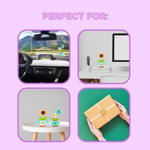 طقم كروشيه للمبتدئين، طقم كروشيه للكبار. مجموعات زهرة الكروشيه، نمطين من النباتات. أوعية حيوانات لطيفة. مع دليل التعليمات خطوة بخطوة والفيديو التعليمي. in Kuwait