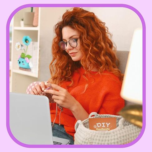 طقم كروشيه للمبتدئين، طقم كروشيه للكبار. مجموعات زهرة الكروشيه، نمطين من النباتات. أوعية حيوانات لطيفة. مع دليل التعليمات خطوة بخطوة والفيديو التعليمي. in Kuwait