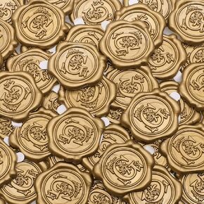 50pcs Antique Gold Wax Seal Stickers, Andotopee Initial Alphabet S Envelope Seal Stickers, Self-Adhesive Letter Stickers Pre-made from Real Sealing Wax, Great for Wedding Invitation, Gift Wrapping (S) in Saudi Arabia