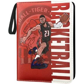 Basketball Card Binder 4-Pocket, Sports Trading Card Album Holder for TCG, MTG, Yugioh, Football, Soccer, Hockey, Baseball Cards and Other Trading cards - 50 Pages, 400 Card Capacity