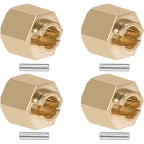 TRX4M Brass Wheel Hex Hub Adapter 4pcs 4mm 6mm 1/18 RC Crawler Heavier Brass Wheel Hub Extended Adapter for 1/18 RC Crawler TRX4M upgrades (TRX4M Brass Wheel Hex Hub 4mm)