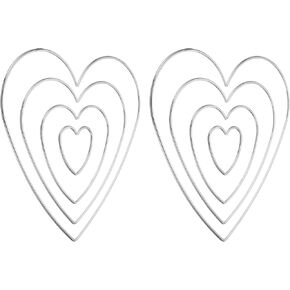 PATIKIL Dream Catcher Rings Set, 2 Set 4 Sizes Metal Heart Shape Macrame Wreath Floral Ring Hoop for Home DIY Craft Wedding Wall Hanging Decorations, Silver in Saudi Arabia