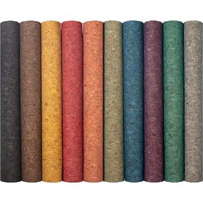 10 Pcs 9''x13'' Cork Fabric Natural Color Retro Faux Leather Sheets,Thin Soft Cork Ribbon Fabric Suitable for Bags, Laptop Case, Packaging Material or DIY Crafts (Print Pattern 3)