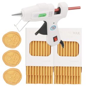 Wax Seal Sticks, ONWINPOR 20Pcs Gold Wax Sealing Sticks with Glue Gun, Glue Gun Wax Seal Sticks Set Great for Wax Seal Stamp, Wedding Invitations, Envelopes, Gift Wrapping (20, Gold)