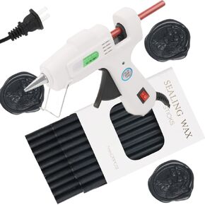 Wax Seal Sticks, ONWINPOR 20Pcs Gold Wax Sealing Sticks with Glue Gun, Glue Gun Wax Seal Sticks Set Great for Wax Seal Stamp, Wedding Invitations, Envelopes, Gift Wrapping (20, Gold) in Kuwait