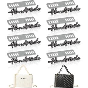 TXIN 8 Pieces Handmade Metal Letter Tags Label with Shim Zinc Alloy Hand Made Purse Bags Sewing Labels for DIY Craft Jewelry Making Shoes Jeans