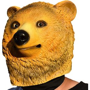 PARTY STORY Bear Rubber Animal Head Latex Mask Halloween Novelty Costume Masks (Yellow) in Kuwait