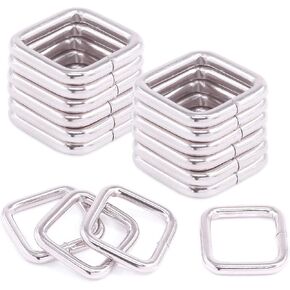 Rustark Metal Rectangle Buckle Bag Strap Rings Hardware Webbing Purse Square Loop Ring for Craft DIY Accessories