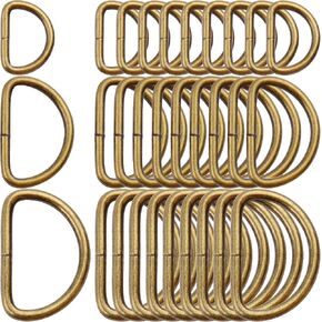 BronaGrand 100pcs Multi-Purpose Metal D Rings Semi-Circular D Rings Hardware DIY Accessories for Bags Pet Collars Chain Bags,Gold,1/2inch,3/4inch and 1 inch in Kuwait