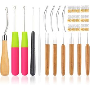 إبرة كروشيه دريدلوك، 6 خطافات كروشيه للشعر، 5 خطافات مزلاج، إبرة كروشيه، 4 أداة متشابكة للوصلات مع حلقة شعر، إبر كروشيه للشعر in Kuwait