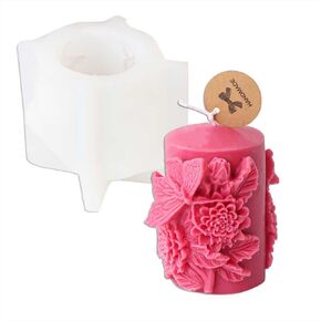 Tone Fun Relief Butterfly Love Flower Shape Candle Silicone Molds for Making Candle, Resin, Aromatherapy Candles, Handmade Wax Soap, Home Decor, Craft
