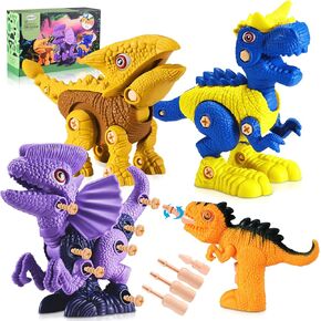 ألعاب الديناصورات من أوريفاست للأطفال من سن 3 إلى 7 سنوات - مجموعة بناء منفصلة مع مثقاب كهربائي - ألعاب بناء تعلم العلوم والتكنولوجيا والهندسة والرياضيات للأولاد والبنات in Kuwait