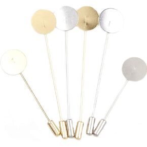 40 قطعة الذهب الفضة لهجة صينية مستديرة التلبيب عصا بروش دبوس إبرة دعوى التعادل قبعة وشاح شارة DIY بها بنفسك المجوهرات والاكسسوارات in Kuwait