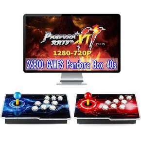 TOJASDN 26800 Game in 1 40S Pandora Box Retro Games Arcade Game Console مع مضيفين منفصلين للكمبيوتر الشخصي وجهاز العرض والتلفزيون ألعاب ثلاثية الأبعاد 1-4 لاعبين فئة القائمة المفضلة حفظ/بحث/إخفاء/إيقاف مؤقت/حذف اللعبة in Kuwait