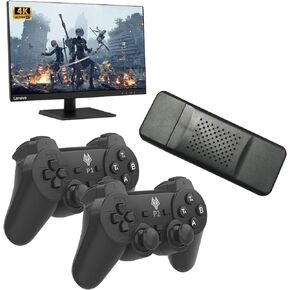 وحدة تحكم ألعاب ريترو، عصا ألعاب ريترو لاسلكية، توصيل وتشغيل ألعاب الفيديو لألعاب الحنين إلى التلفزيون، 23 لعبة مدمجة، وحدات تحكم لاسلكية مزدوجة 2.4 جيجا، مخرج HDMI 4K in Kuwait