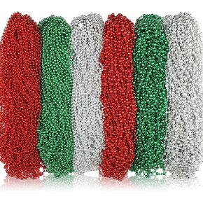 Kigeli Mardi Gras Beads Necklaces Bulk Metallic Costume Beaded Necklaces Multi Colors Necklaces Bundle for Party Decor Gifts in Kuwait