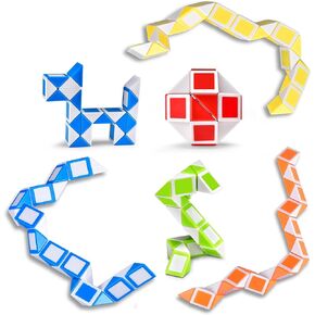 جانوو مجموعة مكعبات ثعبان صغيرة مكونة من 6 قطع مكونة من 24 مكعب بتصميم ملتف ومسطرة على شكل ثعبان، العاب فيدجيت للاطفال in Kuwait