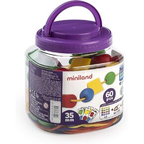 Miniland Educational - Giant Beads and Laces (40 Pieces and 10 Laces) in Kuwait