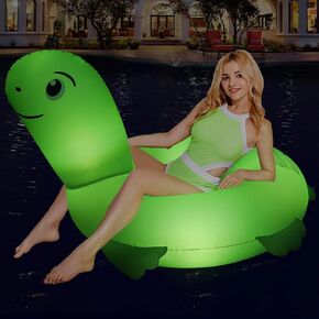Ksheat Inflatable Pool Floats Adult with Solar LED Lights, Large Floating Pool Lights Turtle Pool Floaties Floaty Swim Rings Inflatable Float Raft, Pool Tubes Floats Ride-on for Lake Beach Pool Party in Kuwait
