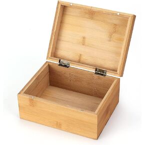 Woiworco Extral Large Wooden Box, 13 x 10 x 6.5 inch Natural Unfinished Pine Wood Boxes with Hinged Lid and Front Clasp for DIY Craft Art, Hobbies, Jewelry Box and Home Storage