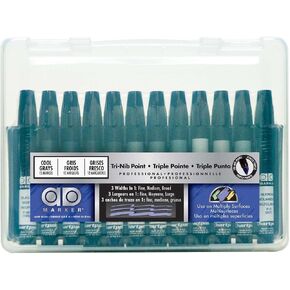 AD Marker The Original Chartpak, Tri-Nib, 25 Assorted Architectural Colors in Tabletop Cube, 1 Each (J) in Kuwait