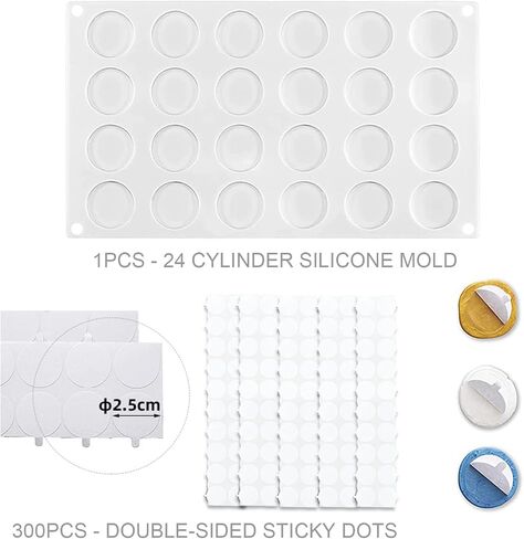 Wax Seal Mat, BetterJonny Silicone Mat for Wax Seal Stamp, 24-Cavity Wax Seal Mold with 300 Double Sided Adhesive Dots Removable Sticky Dots for DIY Craft Adhesive Wax Seal Stickers in Saudi Arabia