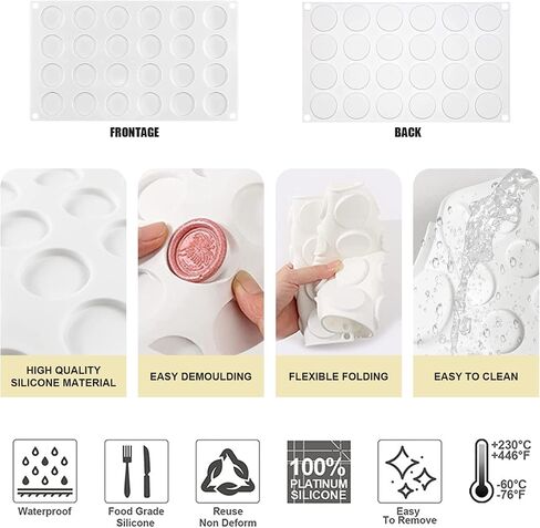 Wax Seal Mat, BetterJonny Silicone Mat for Wax Seal Stamp, 24-Cavity Wax Seal Mold with 300 Double Sided Adhesive Dots Removable Sticky Dots for DIY Craft Adhesive Wax Seal Stickers in Saudi Arabia