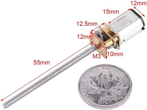 DC 6V Gear Motor, Reduction Motor With Long M3*55MM Screw Thread Output Shaft 30RPM~500RPM Gear Motor for Science Projects(500RPM) in Saudi Arabia