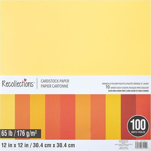 Orange & Yellow Palette 12"; x 12"; Cardstock Paper by Recollections™, 100 Sheets in Saudi Arabia