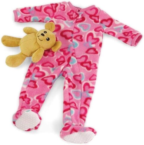 Emily Rose 18 Inch Doll Clothes Soft Footed Heart PJs Pajamas Toy Clothing Gift Set - Includes 18" Doll Sized Teddy Bear Accessory! | Gift Boxed! | Compatible with American Girl Dolls in Saudi Arabia