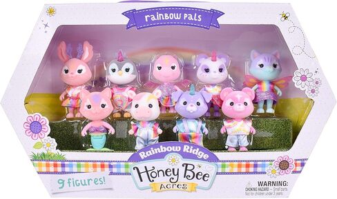 Sunny Days Entertainment Honey Bee Acres Rainbow Ridge Pals – 9 Miniature Flocked Dolls | Small Fantasy Collectible Figures | Pretend Play Toys for Kids in Saudi Arabia