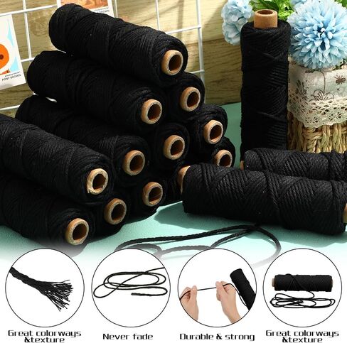 Timgle 15 Rolls Macrame Cord 3 mm x 480 Yards Natural Cotton Twine Colored Macrame String Twisted Macrame Yarn Knitting for DIY Crafts Plant Hangers Wall Hanging Wedding Christmas(Beige) in Saudi Arabia