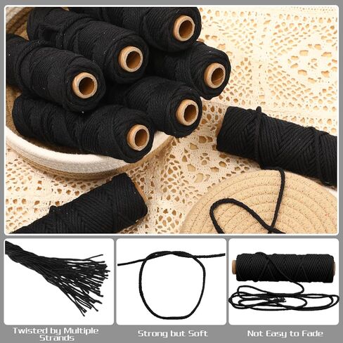 Timgle 15 Rolls Macrame Cord 3 mm x 480 Yards Natural Cotton Twine Colored Macrame String Twisted Macrame Yarn Knitting for DIY Crafts Plant Hangers Wall Hanging Wedding Christmas(Beige) in Saudi Arabia