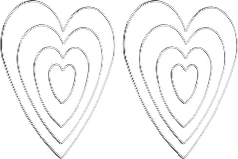 PATIKIL Dream Catcher Rings Set, 2 Set 4 Sizes Metal Heart Shape Macrame Wreath Floral Ring Hoop for Home DIY Craft Wedding Wall Hanging Decorations, Silver in Saudi Arabia