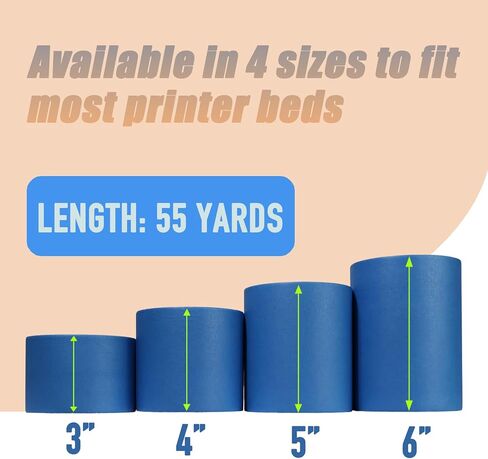 شريط رسام أزرق عريض من KIWIHUB، 6 بوصة × 55 سنة، شريط قناع أزرق للقطع/النقش بالليزر وسرير طباعة ثلاثي الأبعاد، شريط رسم للاستخدام الداخلي والخارجي in Kuwait