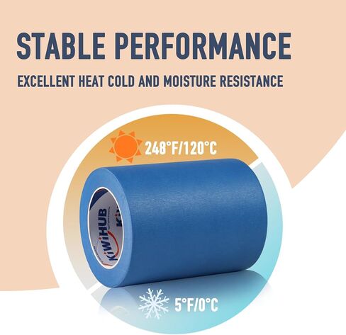 شريط رسام أزرق عريض من KIWIHUB، 6 بوصة × 55 سنة، شريط قناع أزرق للقطع/النقش بالليزر وسرير طباعة ثلاثي الأبعاد، شريط رسم للاستخدام الداخلي والخارجي in Kuwait