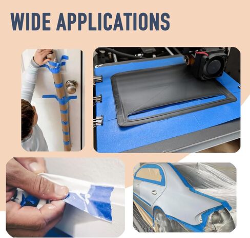 شريط رسام أزرق عريض من KIWIHUB، 6 بوصة × 55 سنة، شريط قناع أزرق للقطع/النقش بالليزر وسرير طباعة ثلاثي الأبعاد، شريط رسم للاستخدام الداخلي والخارجي in Kuwait