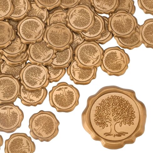 CRASPIRE 60pcs Adhesive Wax Seal Stickers Mountain Wax Seal Stamp Stickers Self Adhesive Gold Vintage Wax Seal Envelope Stickers for Wedding Invitation Cards Party Favors Craft Gift in Saudi Arabia