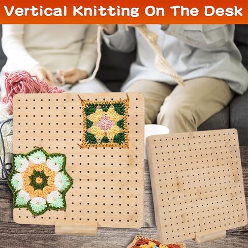 Crochet Blocking Board, Crochet Accessories for Knitting Crochet and Granny Squares, Crochet Square Blocking Board Baffles with 20 Stainless Steel Needles, Gifts for Mother, Grandmother, 9.3 X 9.3IN in Saudi Arabia