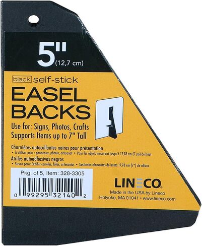 Single Wing Self-Stick 5-inch Easels - Black Sold in 2s - in Saudi Arabia