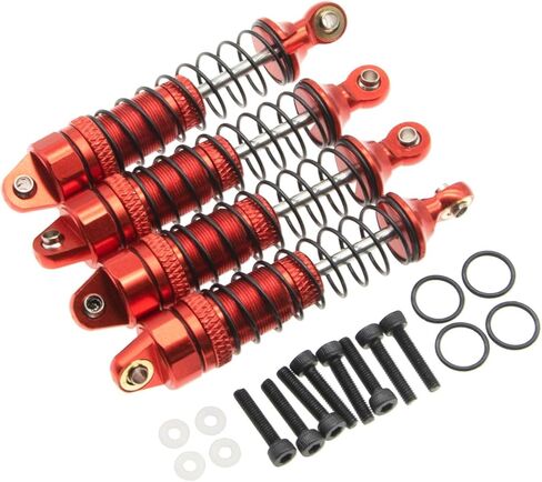 ممتص الصدمات متوافق مع أجزاء Traxxas 1/18 LaTrax Teton Desert Prerunner استبدال 7660 7665 الأمامي والخلفي المعدني بالكامل ترقية سيارة Rc (أحمر) in Kuwait