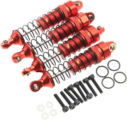 ممتص الصدمات متوافق مع أجزاء Traxxas 1/18 LaTrax Teton Desert Prerunner استبدال 7660 7665 الأمامي والخلفي المعدني بالكامل ترقية سيارة Rc (أحمر) in Kuwait