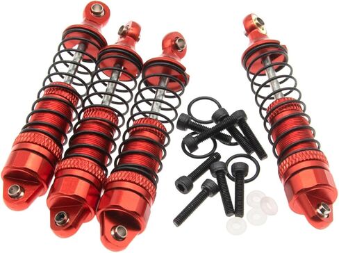 ممتص الصدمات متوافق مع أجزاء Traxxas 1/18 LaTrax Teton Desert Prerunner استبدال 7660 7665 الأمامي والخلفي المعدني بالكامل ترقية سيارة Rc (أحمر) in Kuwait